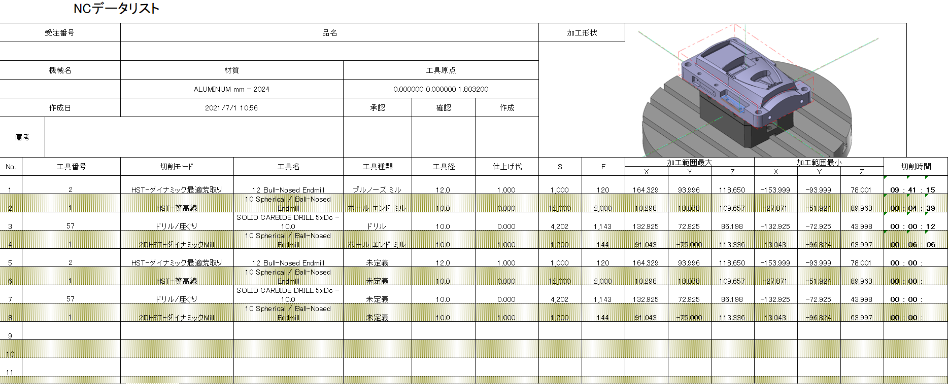 加工指示書